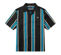 Fred Perry Herren gestreiftes Hemd mit Reverskragen (Schwarz/Blau) S