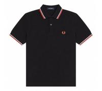 Fred Perry Men's Twin Tipped Polo Shirt Black/Dusky Blue/Strawberry Cream