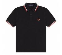 Fred Perry Men's Twin Tipped Polo Shirt Black/Dusky Blue/Strawberry Cream