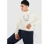 Fred Perry Outline Laurel Wreath Crew Sweatshirt - Herren, Cremefarben - M
