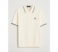 Fred Perry Pique Knitted Tipped Polo Ecru Weiß L