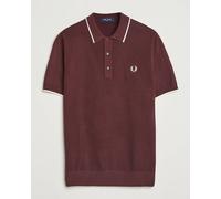 Fred Perry Pique Knitted Tipped Polo Oxblood Rot S
