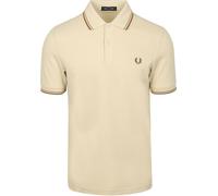 Fred Perry Poloshirt mit Doppelspitzen, Nachtgrün/Schneeweiß, Haferflocken/warmer Stein/schattierter Stein, XL