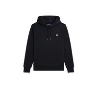Fred Perry - Regular Fit Hoodie With Drawstring - Größe L - schwarz