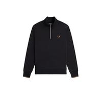 Fred Perry Sweatshirt mit halbem Reißverschluss, Schwarz, S77, L