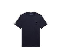 Fred Perry Taped Ringer T-Shirt Carbon Blue, blau, S