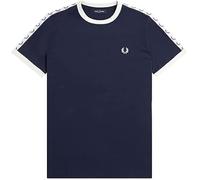 Fred Perry Taped Ringer T-Shirt Carbon Blue (M), blau, M
