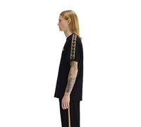 Fred Perry Taped Ringer T-Shirt, Schwarz / Champagner, XXL