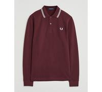 Fred Perry Twin Tipped Long Sleeve Polo Shirt Oxblood Rot XL