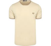 Fred Perry Twin Tipped T-Shirt Beige Z53 - Größe M Beige M