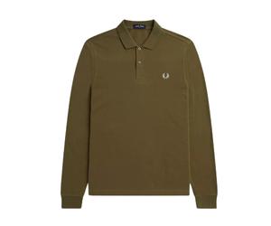 Fred Perry Uniform Poloshirt, langärmlig, schlicht, Grün S