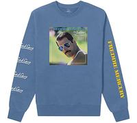 Freddie Mercury T-Shirt Mr Bad Guy Logo Neu Offiziell Unisex Blau Long Sleeve, blau, XXL