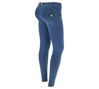 FREDDY - Jeggings Push Up WR.up® Niedrige Taille Superskinny, Helle Jeans mit gelben Nähten, S