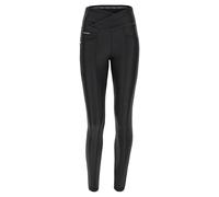 Freddy - N.O.W.® Hose mit überkreuztem Bund, super hoch, aus laminiertem Kunstleder, Schwarz , X-Small