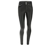 FREDDY - N.o.w.® Skinny Hose mit mittlerer Taille aus ökologischem Kunstleder, Schwarz , S