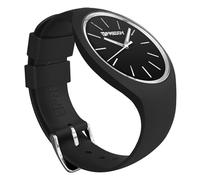 FREDDY Rhythm Damen-Armbanduhr aus Silikon, rundes Zifferblatt, 34 mm, Schwarz und Silber