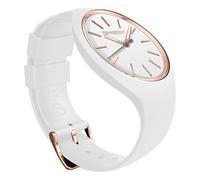 FREDDY Rhythm Damen-Armbanduhr aus Silikon, rundes Zifferblatt, 34 mm, Weiß und Gold, Sportliche Freizeit