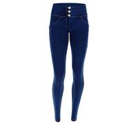 FREDDY - WR.up® Push Up Jeggings Skinny Mittlere Taille aus organischer Baumwolle, Dunkle Jeans mit gelben Nähten, S