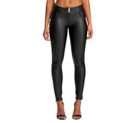 FREDDY WR.UP® Vegan Leather Damen Push-Up Lederhose - Regular Waist Super Skinny - Schwarz Größe L