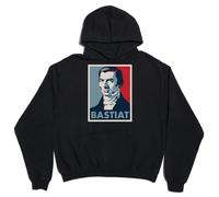 Frédéric Bastiat Pop Art Poster Art Unisex Oversized Heavy Weight Cotton Blend Hoodie Black, Schwarz , XXL Plus