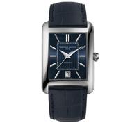 Frederique Constant Classics Automatik Herren Armbanduhr aus Edelstahl und Leder in der Farbe Silber-Blau 33,3mm, FC-303N4C6