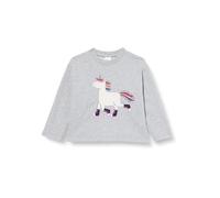 Fred's World by Green Cotton Mädchen Hello Unicorn Sweatshirt, Pale Greymarl, 104 EU