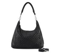 FredsBruder Calm Weave Schultertasche Leder 38 cm schwarz