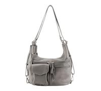 FREDsBRUDER Leder Schultertasche Rucksack My Forever Friend Multi-Hobo Bag Grey grau