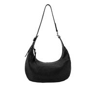 FREDsBRUDER Leder Schultertasche Soft Cut Round Crossbag Black schwarz