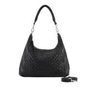 FREDsBRUDER Leder Schultertasche Umhängetasche Calm Weave Collection Hobo Bag Black schwarz
