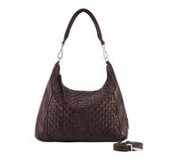 FREDsBRUDER Leder Schultertasche Umhängetasche Calm Weave Collection Hobo Bag Dark Chocolate dunkelbraun