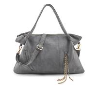FredsBruder Velvet Wild Schultertasche Leder 59 cm grau