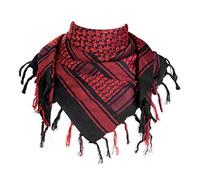 FREE SOLDIER Halstuch/Kopftuch Shemagh, Palituch Taktischer Schal Arabischer Wüsten Schals Unisex dreieckstuch,110 * 110cm,Schwarz Rot