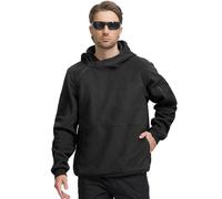 FREE SOLDIER Herren Taktischer Winter Fleece Pullover Hoodie Warm Lange Fleece Gefüttert Kapuzen-Sweatshirt, Schwarz, X-Large