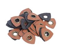 Freebily 30 Stück PU-Leder Abzeichen Aufnähen mit 8mm Metall Messing Ösen Patches für Kordeln DIY T-Shirt Jeans Kleidung Taschen Flicken Patches Dekoration Zubehör Braunes Dreieck 30Pcs