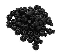 Freebily 50/100 Stück Kordelstopper Cord Lock EIN Loch Kunststoff Kordelklemme Endfeder Toggle Stopper Slider für Kordelzug Rucksack 1.7cm/1.5cm Schwarz 1.7cm 50 Stück