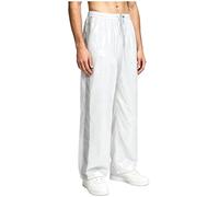 Freebily Herren Latex Ähnliche Hose wasserdichte Jogginghose Reha Hose Reflektierende Mit Schritt-reißverschluss Outdoor Wanderhose Weiß 3XL