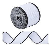 FREEBLOSS 2 m/2.19 yd 14CT Aida Stoffrolle Unbedruckter Kreuzstichstoff 2" cm Breit Gezählter Kreuzstichstoff Unbedruckte Stickleinwand Mit Schwarzer Spitze Für Lesezeichen Handarbeitszubehör