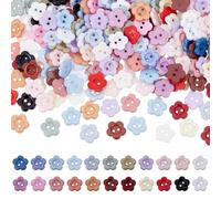 FREEBLOSS 220 Stück Blumen Mini Knöpfe 8mm Bunt Winzige Nähknöpfe 22 Farben Mix Knöpfe Für DIY Bastelarbeiten Harzknöpfe Für Puppenkleidung Dekoration