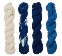 FREEBLOSS 4 Stück Sashiko Garn 100 m X 4 Farben Baumwoll Stickgarn 3 Strängige Blaue Stickfäden Japanisches Quilt Und Nähgarn Für Sashiko Kit Zubehör