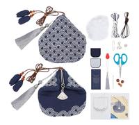 FREEBLOSS DIY Sashiko Kit Sashiko Münzgeldbeutel Set Handnähset mit vollständigem Sashiko Zubehör Japanischer Kreuzstich Kit Stickerei Anfänger Set für Erwachsene