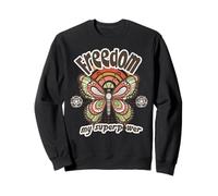 Freedom My Superpower Floral Butterfly Bohemian Aesthetic Sweatshirt