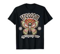 Freedom My Superpower Floral Butterfly Bohemian Aesthetic T-Shirt