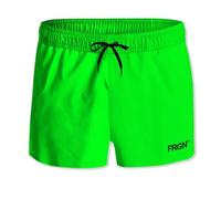 FREEGUN Badehose für Herren, Strand, Badeshorts, schnelltrocknend, bequem, mit Taschen, grün fluoreszierend, 48