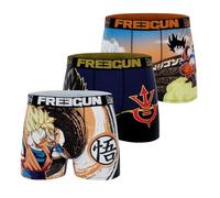 Freegun Boxershorts für Kinder, Dragon Ball Z, Boxershorts für Jungen, Goku, Vegeta und Picolo (3 Stück), Orange/Schwarz/Blau, 10-12 Jahre