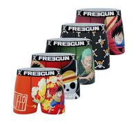 FREEGUN Boxershorts für Kinder, einteilig, Luffy, originell und weich (5 Stück), Schwarz, Größe 14 Jahre/16 Jahre