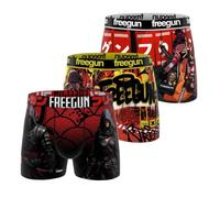 Freegun Boxershorts für Kinder, Sport, Boxershorts für Jungen, atmungsaktiv, bequem und weich (3 Stück), Rot/Schwarz/Gelb, 14-16 Jahre