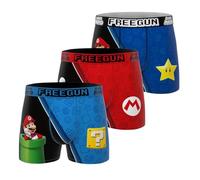 Freegun Boxershorts für Kinder, Super Mario, Boxershorts für Jungen, ultraweich und bequem (3 Stück), Blau 10, 10-12 Jahre