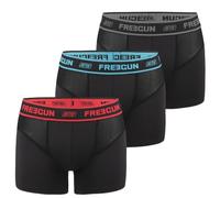 FREEGUN Boxershorts Herren Aktiv, Unterhosen Männer, Angenehm (3er Pack), Blau/Grau/Rot, S