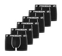FREEGUN Boxershorts Herren Angenehm, Unterhosen Männer, Stretch (6er Pack), Schwarz, L